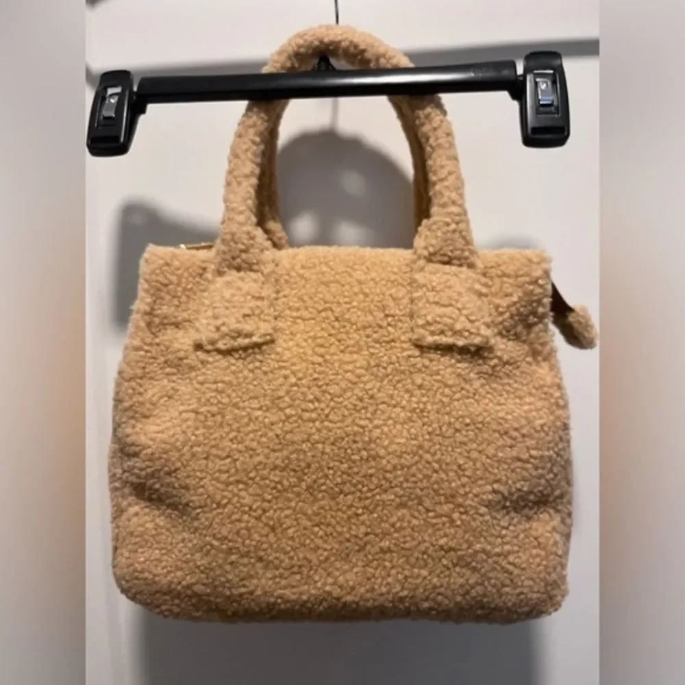 J Crew Women's Sherpa‎ Structured Tote Bag Party Tan $99